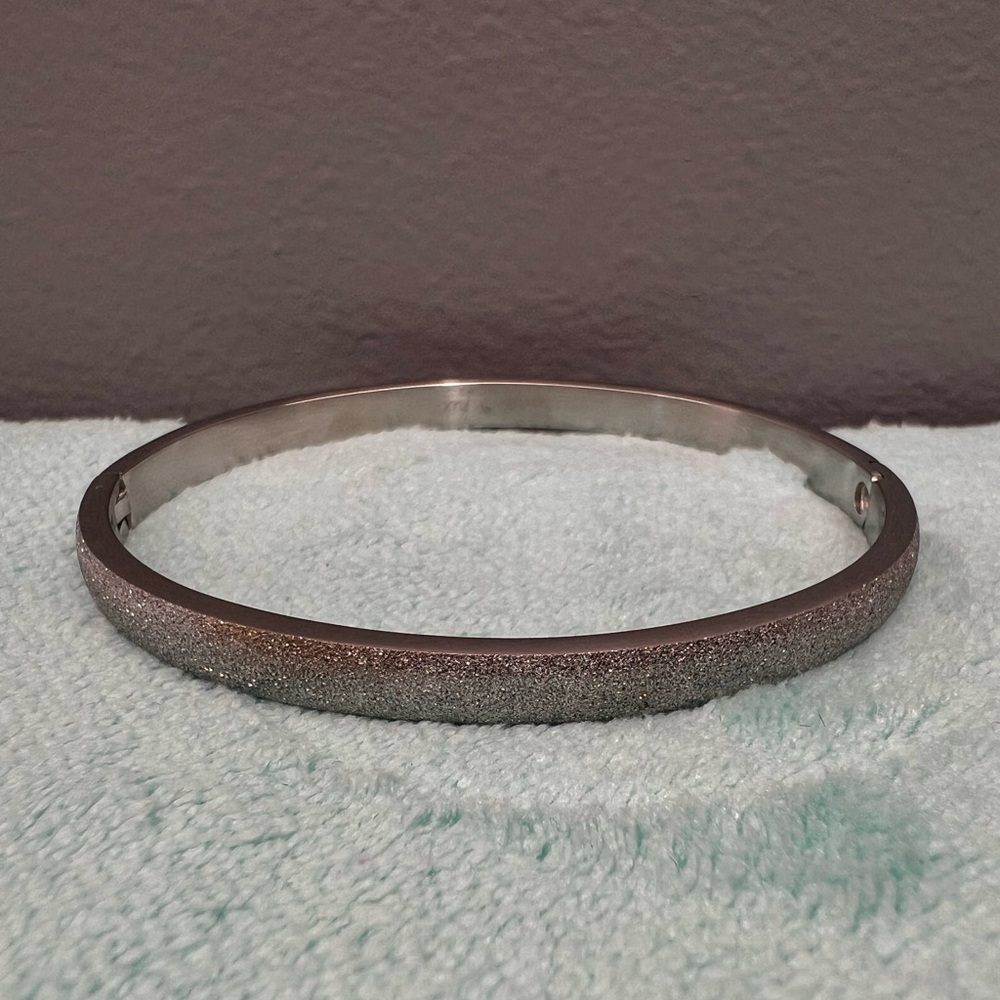 Elegant Silver Stainless Steel Bangle Bracelet